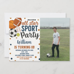 Game Day Sport Verjaardag Uitnodiging