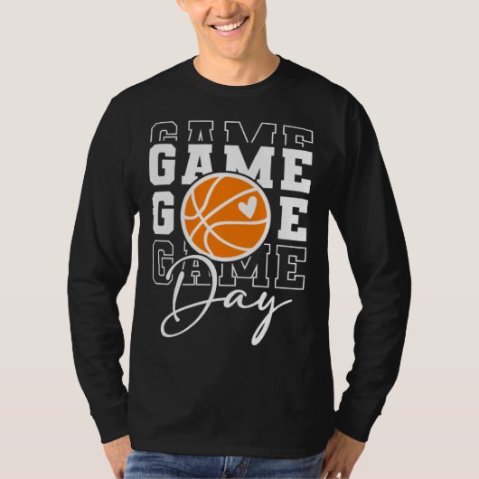 Game Day Vibes Basketball Fan Mom Grandma Auntie M T-shirt (Voorkant)