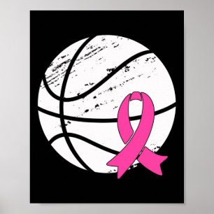 Game Day Vibes Breast Cancer Bewustheid Roze mandj Poster