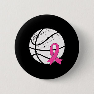 Game Day Vibes Breast Cancer Bewustheid Roze mandj Ronde Button 5,7 Cm