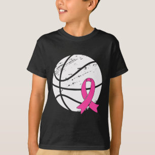 Game Day Vibes Breast Cancer Bewustheid Roze mandj T-shirt