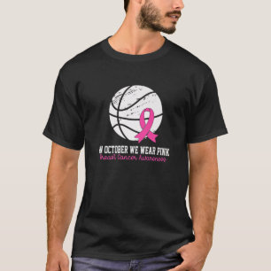 Game Day Vibes Breast Cancer Bewustheid Roze mandj T-shirt