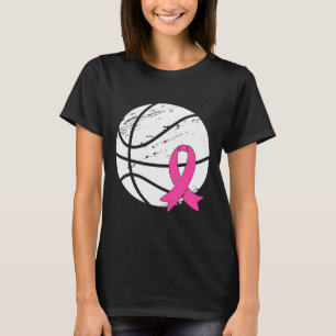 Game Day Vibes Breast Cancer Bewustheid Roze mandj T-shirt