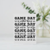 Game Day Voetbal Lover Typografie Briefkaart (Staand voorkant)