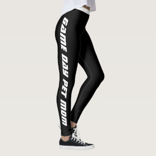 Game Day Wit Zwart Actieve Kleding Aangepaste Huis Leggings