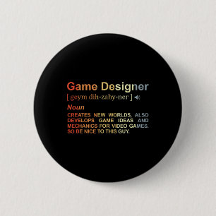 Game Designer Definition Game Programmeur Game Dev Ronde Button 5,7 Cm