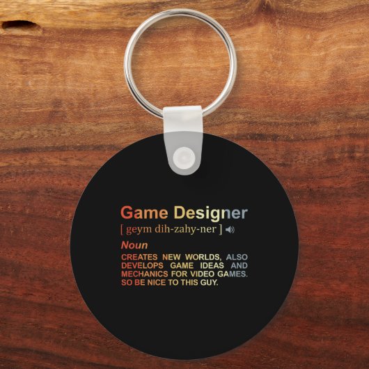 Game Designer Definition Game Programmeur Game Dev Sleutelhanger (Voorkant)