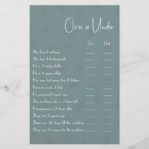 Game Flyer over of onder Couple Shower