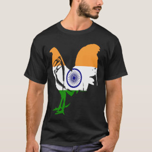 Game fowl India Indische vlag gaff rooster Gamefow T-shirt