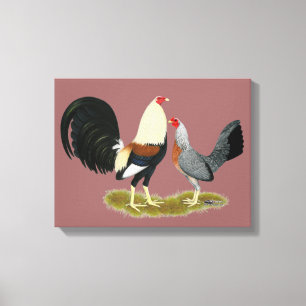 Game Fowl Pair Canvas Afdruk