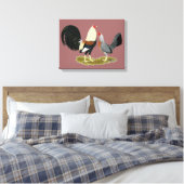 Game Fowl Pair Canvas Afdruk (Insitu (Slaapkamer))