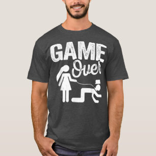 Game Funny Over Weddenschap Bride Groom Gehuwd met T-shirt