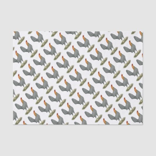 Game Hen Blauw Rood Tissuepapier (Voorkant)