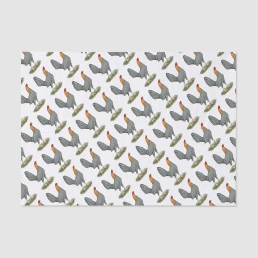 Game Hen Blue Red Tissuepapier (Voorkant)