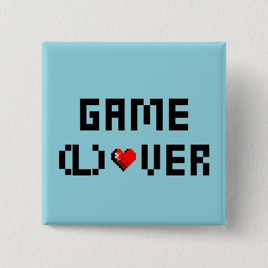 Game (L) Over Vierkante Button 5,1 Cm (Voorkant)