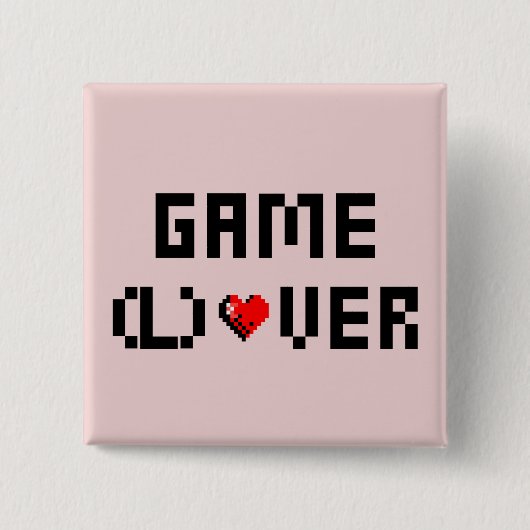 Game (L) Over Vierkante Button 5,1 Cm (Voorkant)