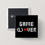 Game (L) Over Vierkante Button 5,1 Cm (Voorkant /achterkant)