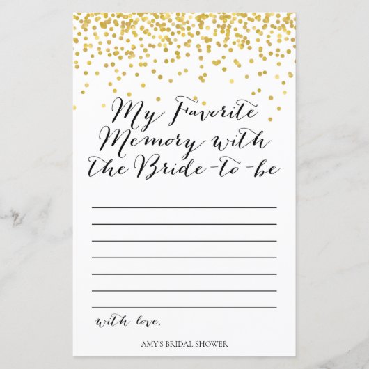 Game met Gold Vrijgezellenfeest - Favoriet geheuge (Voorkant)