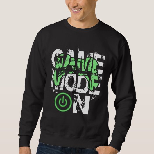 Game Mode ON Cool Gritty Style Video Gamer Novelty Trui (Voorkant)