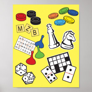 game Night, Board Games en Word Puzzles Poster