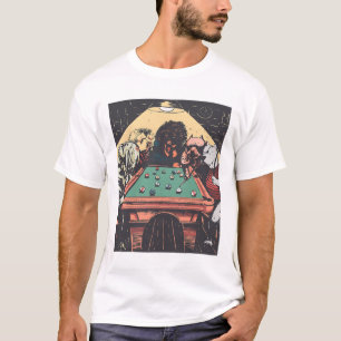Game Night Dogs on Billiards Pool Table Shooing 8 T-shirt