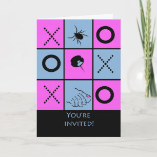 Game Night Invitation, Funny Tic Tac Toe Card