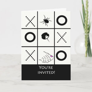 Game Night Invitation, Funny Tic Tac Toe Kaart