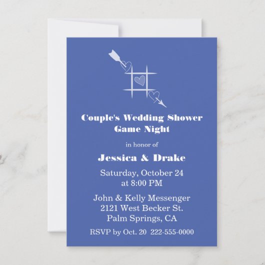 Game Night Paar bruiloft douche uitnodiging (Voorkant)