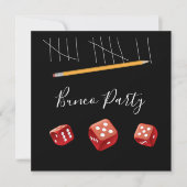 Game Night Red Dice Bunco Dice Party Kaart (Voorkant)