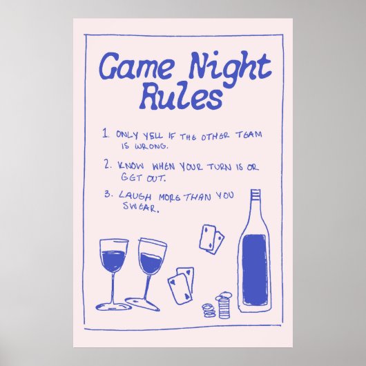 Game Night Rules Poster (Voorkant)