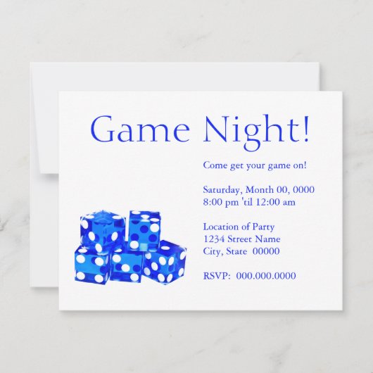 Game Night-uitnodigingen Kaart (Voorkant)