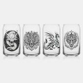 Game Night Unique Dragons 4 Personalize Text Blikvorm Glas (Achterkant)