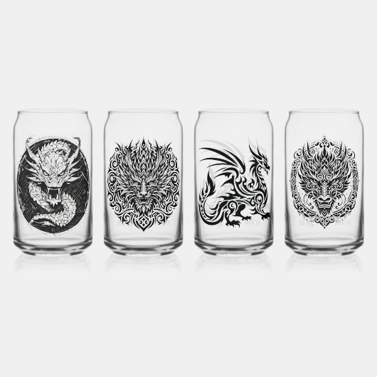 Game Night Unique Dragons 4 Personalize Text Blikvorm Glas (Achterkant)