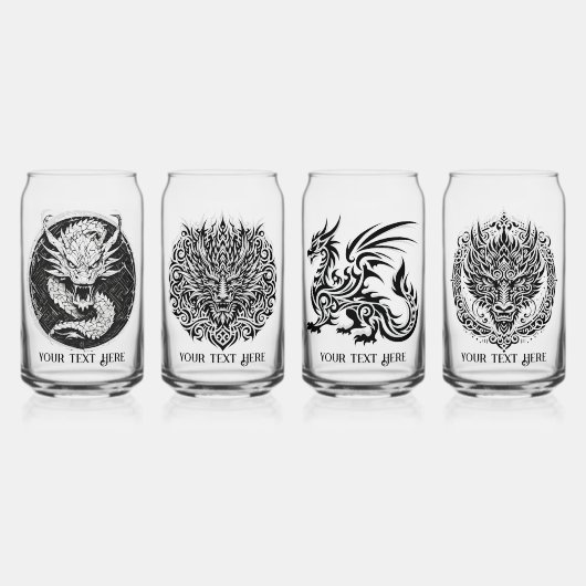 Game Night Unique Dragons 4 Personalize Text Blikvorm Glas (Voorkant)