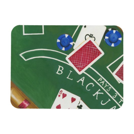 Game of Blackjack with Chips by Chariklia Zarris Magneet (Horizontaal)