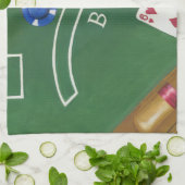 Game of Blackjack with Chips by Chariklia Zarris Theedoek (Gevouwen)