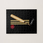 Game of Cricket, Bat and Ball, White Text Legpuzzel (Horizontaal)