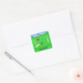 Game of Croquet Vierkante Sticker (Envelop)