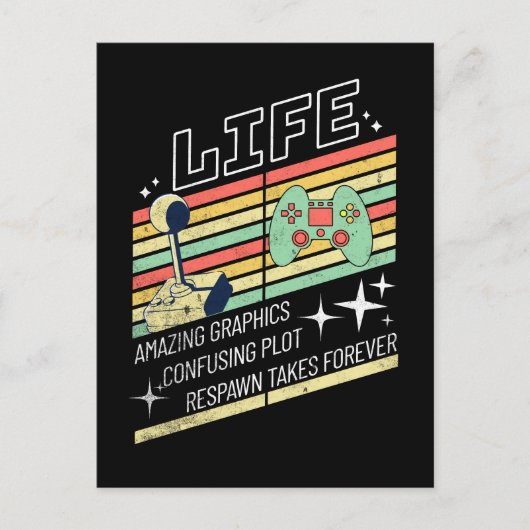 Game of Life Funny Retro Gamer Briefkaart (Voorkant)