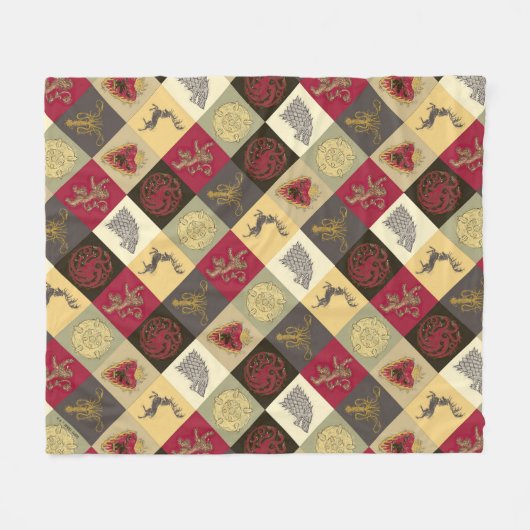 Game of Thrones Sigil Pattern Fleece Deken (Voorkant (Horizontaal))