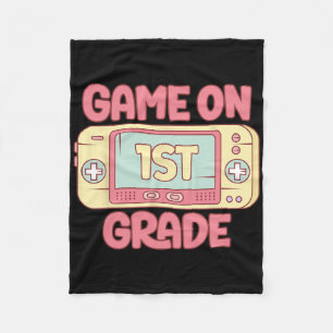 Game On 1e klas Cool Videospel Ck naar school kind Fleece Deken