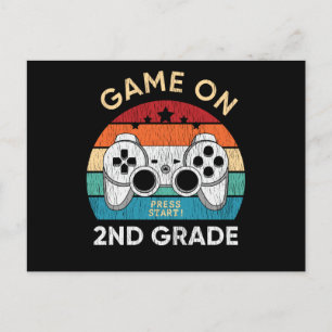 Game On 2e klas gamer terug naar school cadeau voo Briefkaart