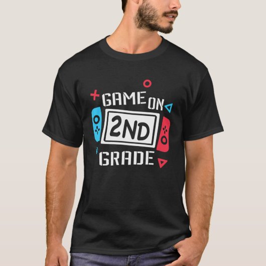 Game On 2Nd Grade Second Grade Gamers Back To Scho T-shirt (Voorkant)