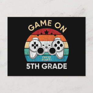 Game On 5e klas gamer terug naar school cadeau Briefkaart