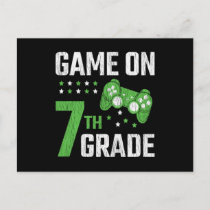 Game On 7e klas Gamer Terug naar school Student Briefkaart