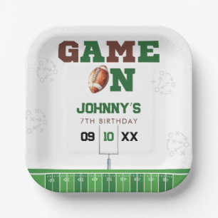 Game On American Football Verjaardag Papieren Bordje
