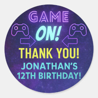 GAME ON ! Autocollant de jeu néon – 12e anniversai