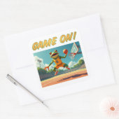 Game On Basketball Frog gros autocollants carrés (Enveloppe)