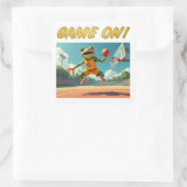 Game On Basketball Frog gros autocollants carrés (Sac)