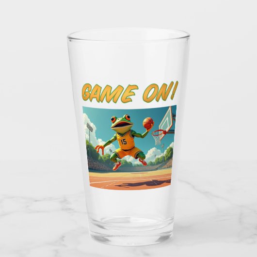 Game On! Basketball Grenouille verre tumbler (Devant)
